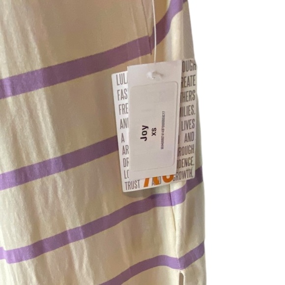 LuLaRoe Joy Vest Cream Purple Stripe Duster Women's Size XS - NWT - Picture 7 of 12
